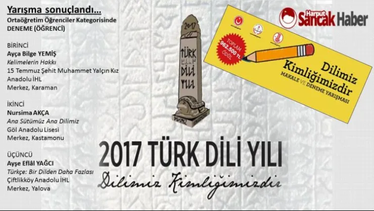 'Dilimiz kimliğimiz' Konulu Yarışma Sonuçlandı.