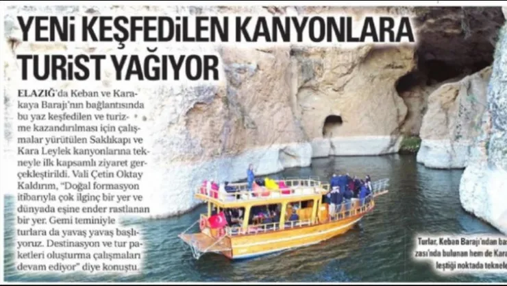 Karaleylek Kanyonları Ulusal Basında Geniş Yer Aldı