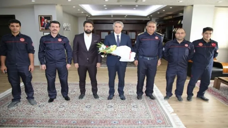 İtfaiyecilerden Başkan Yanılmaz'a Ziyaret