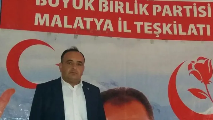 BBP MALATYA YEŞİLYURT İLÇE BAŞKANI ERCAN ALTUNKAYA'dan KINAMA MESAJI.