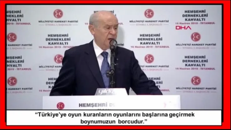 Bahçeli 'Türkiye'ye oyun kuranların oyunlarını başlarına geçirmek boynumuzun borcudur.'