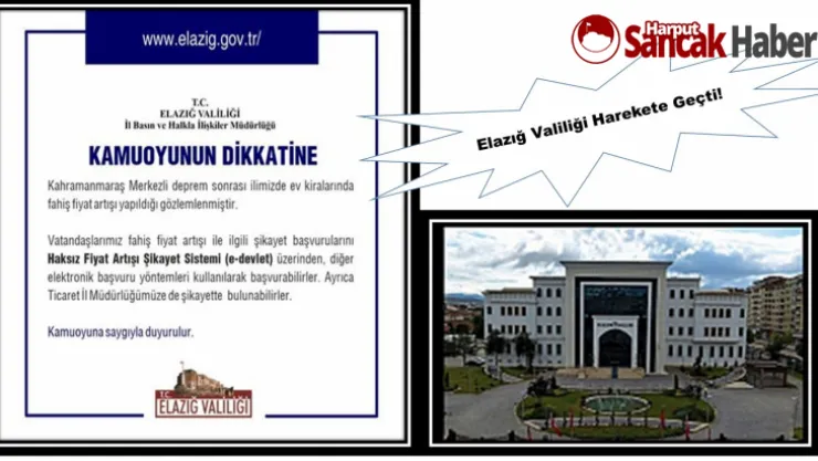 Elazığ Valiliği Harekete Geçti!