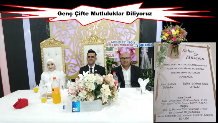 Genç Çifte Mutluluklar Diliyoruz