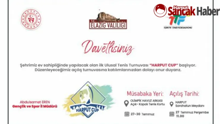 Harput Cup Tenis Turnuvası Başlıyor