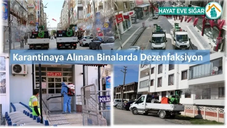 Karantinaya Alınan Binalar Ve Çevresinde Dezenfaksiyon Çalışması