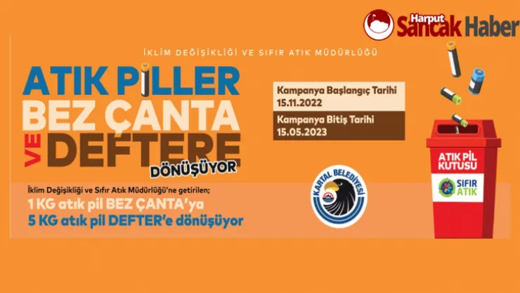 Kartal'da Atık Piller Bez Çanta Ve Deftere Dönüşüyor