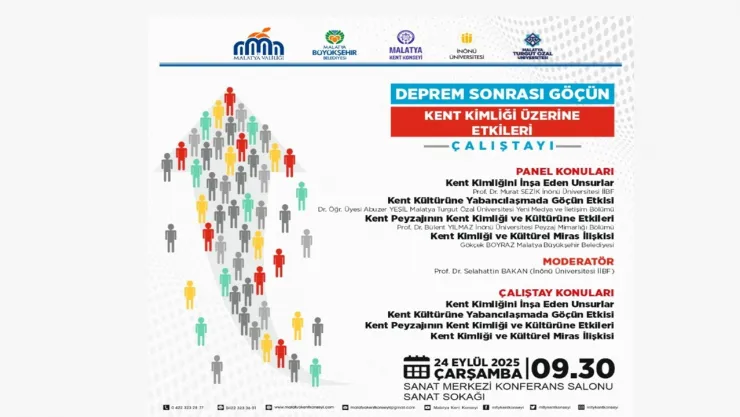 Malatya Kent Konseyi 'Deprem Nedenli Göçün Kent Kimliği Üzerine Etkileri Çalıştayı' Düzenliyor