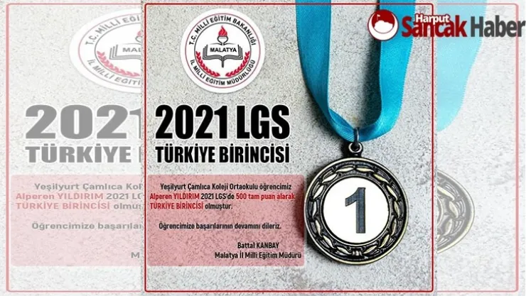 Malatyalı Öğrenci 500 Tam Puan ile LGS'de Türkiye birincisi oldu