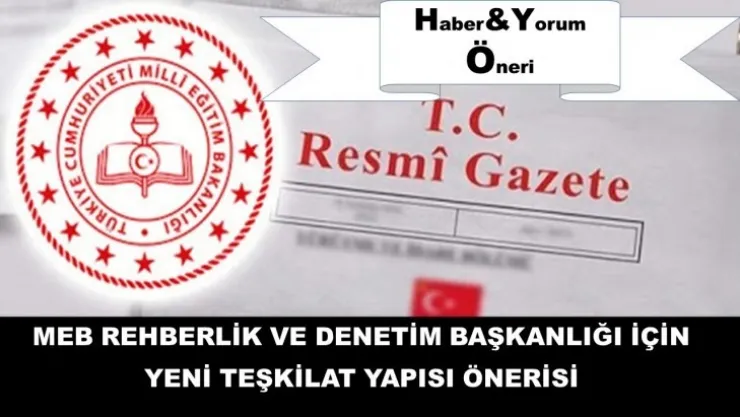 Meb Rehberlik Ve Denetim Başkanlığı İçin Yeni Teşkilat Yapısı Önerisi