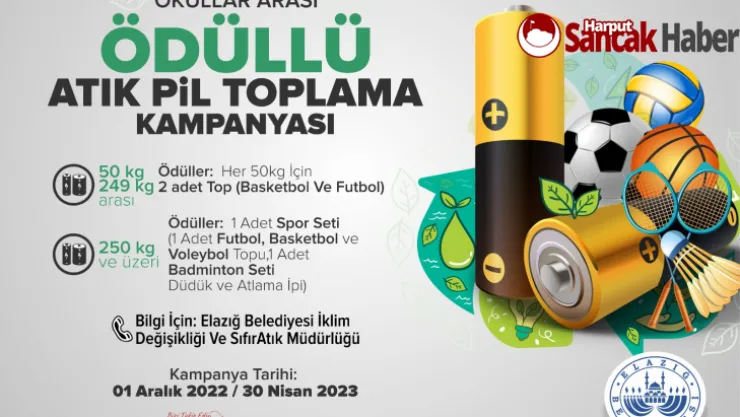Okullar Arası Ödüllü Atık Pil Toplama Kampanyası Düzenleniyor
