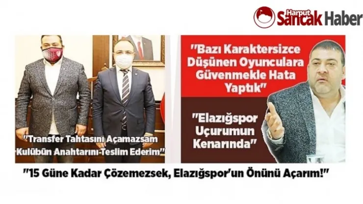 Öztürk '15 Güne Kadar Çözemezsek, Elazığspor'un Önünü Açarım!'