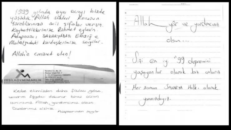 Sakaryalılardan Duygu Dolu Mesajlar