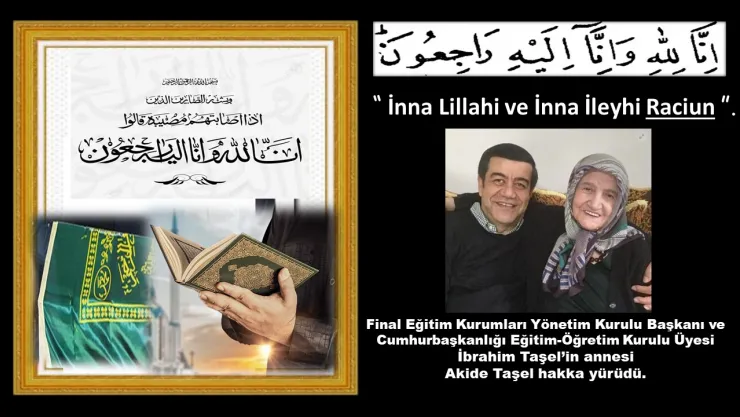 Taşel Ailesinin Acısını Paylaşıyoruz