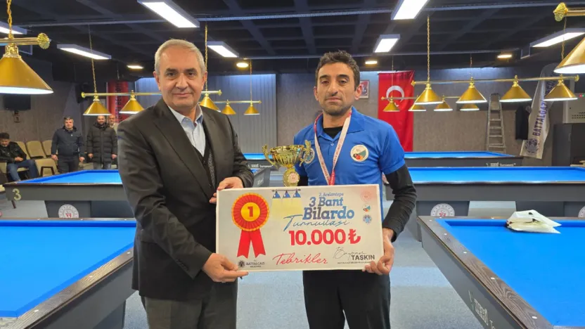 Battalgazi'de 3 Bant Bilardo Turnuvası Sona Erdi