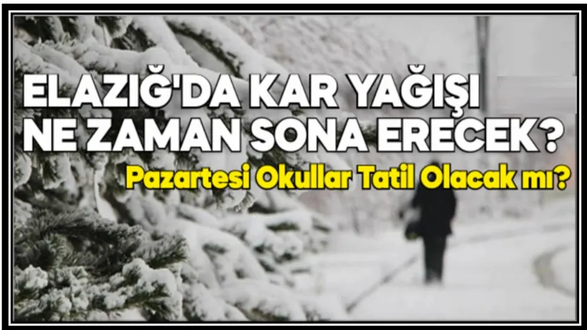 Elazığ'da Kar Yağışı Ne Zaman Sona Erecek? Pazartesi Okullar Tatil Olacak mı?