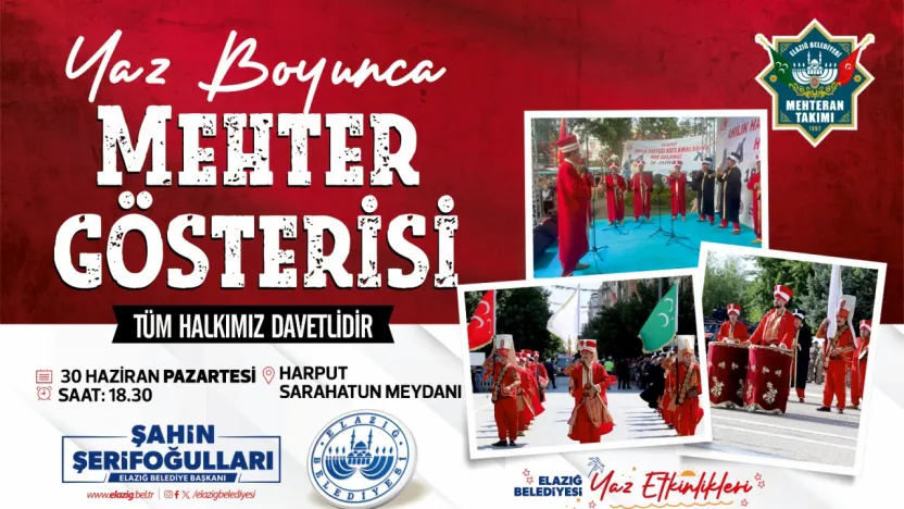 YAZ ETKİNLİKLERİ'NDE, MEHTERAN KONSERİ DÜZENLENECEK