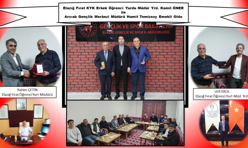 Elazığ Gençlik ve Spor İl Müdürlüğü Bağlı Kurum Yöneticileri Emekli Oldular